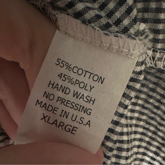 Beluva San Francisco Button Down Shirt Gingham Black Casual Size Extra Large - Picture 6 of 6